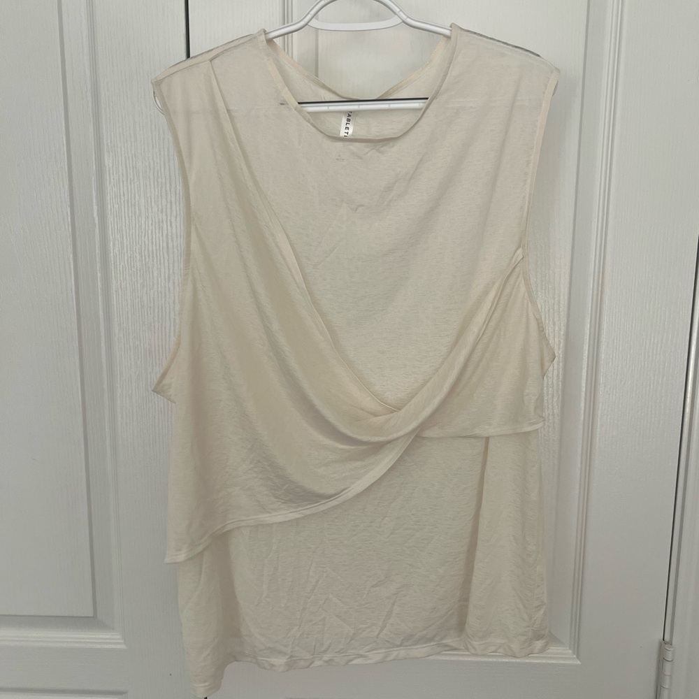 Fabletics Cream Drape Women's tank